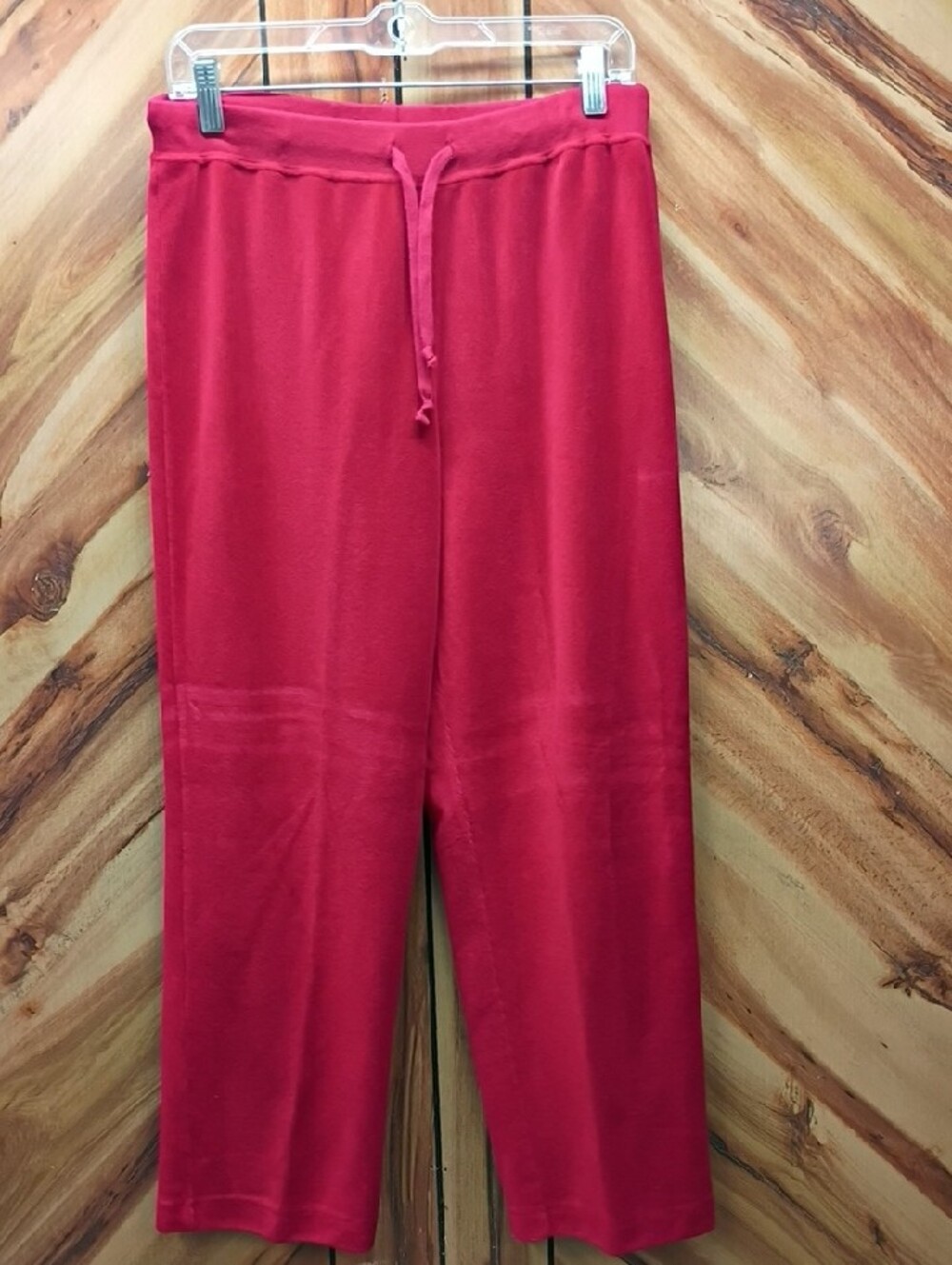 Vintage Mountain Lake Red Velour Hoodie & Drawstring Joggers Set Size M - Picture 4 of 8